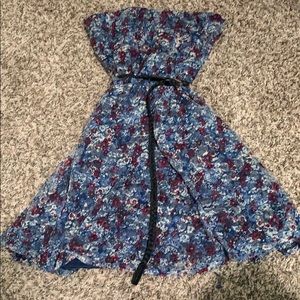 Strapless belted dress